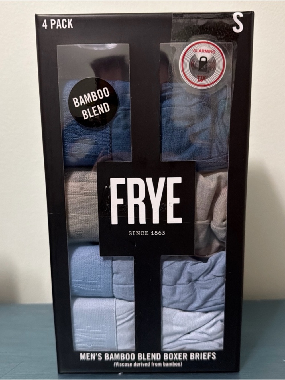 FRYE Men's Boxer Briefs – Light Blue & Gray (4-Pack)